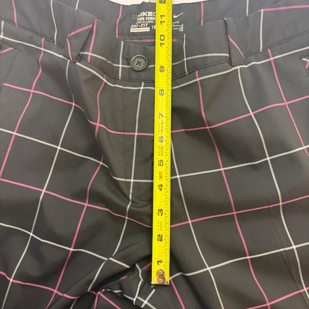 Nike Golf Tour Performance Dri-FIT Navy Pink Plaid Pants Womens 14 Windowpane